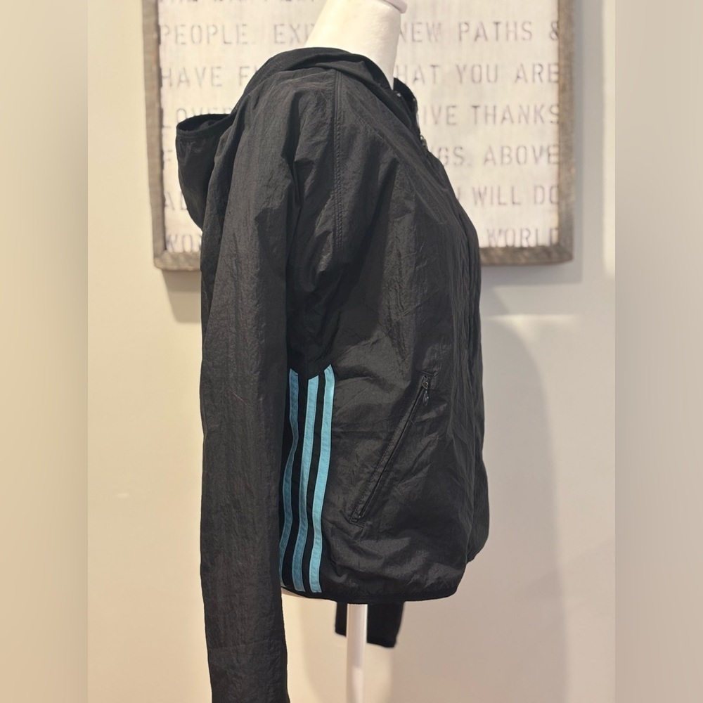 Adidas Women's Black Utility Jacket with Blue Logo - Picture 4 of 10